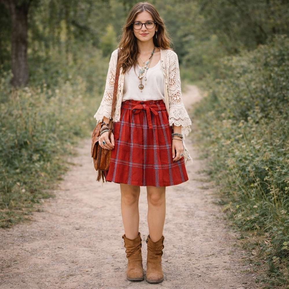 Red Plaid Tie-Waist Skirt – Size 2
by Marc by Marc Jacobs